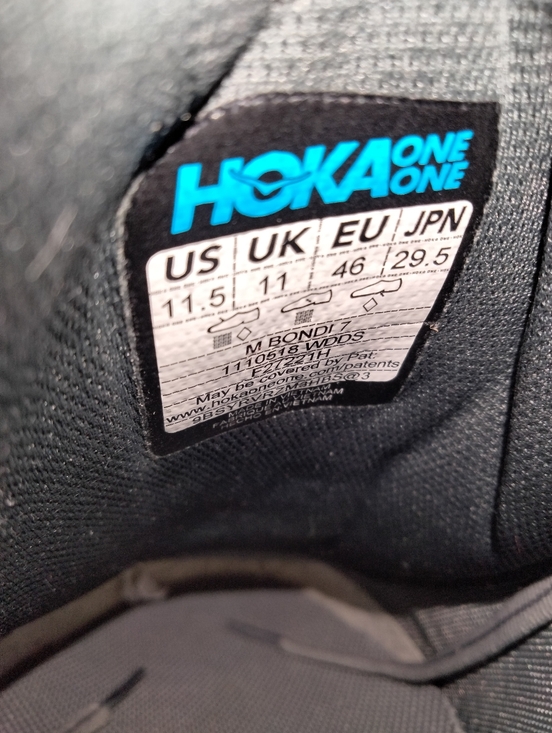 Hoka One One (Size 11.5) Men\'s Gray & White M Bondi 7 Running Athletic Sneakers main image 4